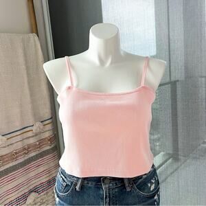Nike Rib Atmosphere White Pink Cropped Tank Top Women’s Size XL